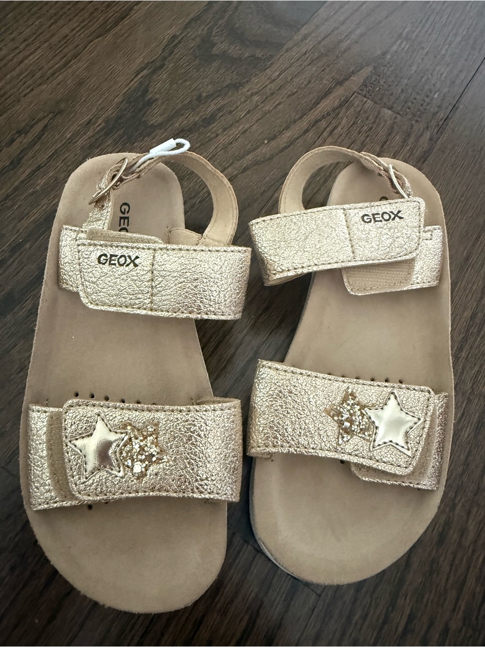 Geox Metallic Gold Girls' Star Strap Sandals
